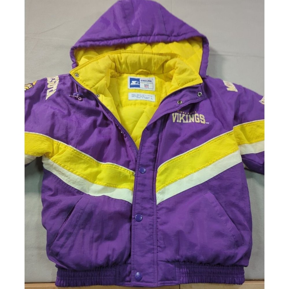 Minnesota Vikings NFL Football Jacket STARTER Authentic ProLine PreOwned Size L